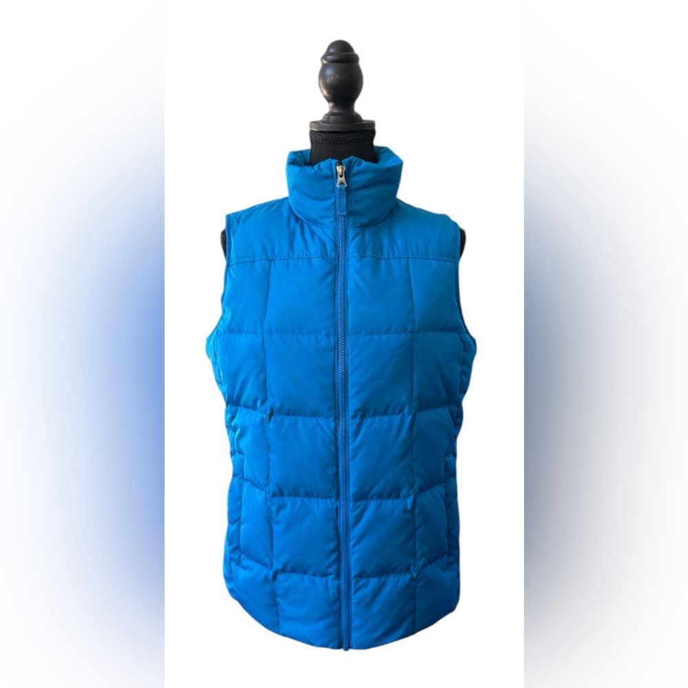 Lands' End Bright Blue Jacket Down Feather Vest